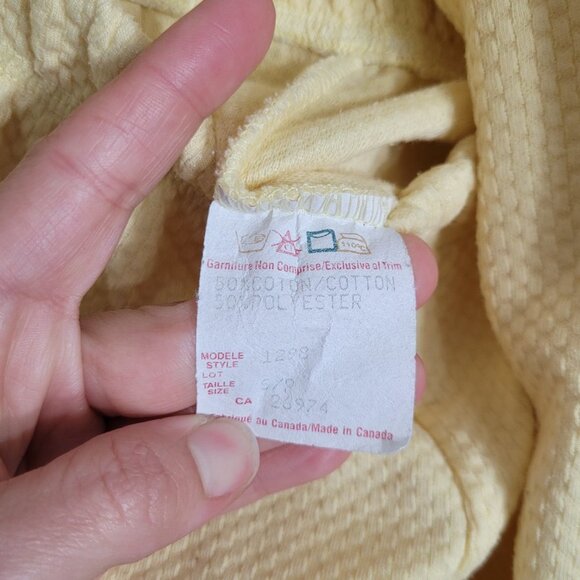 Vintage Midyat Soft Yellow 90s Thermal Texture Y2K Matching Set Short Sleeve - Picture 8 of 14